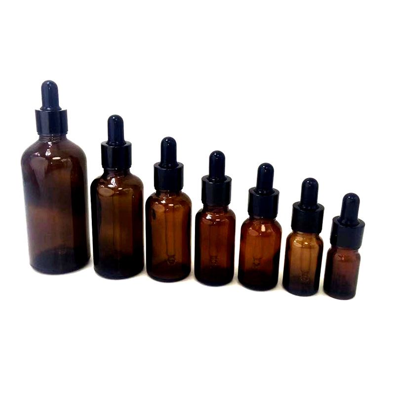 5ml 10ml 15ml 20ml 30ml 50ml 60ml 100ml amber glass bottle cosmetic package dropper bottle 