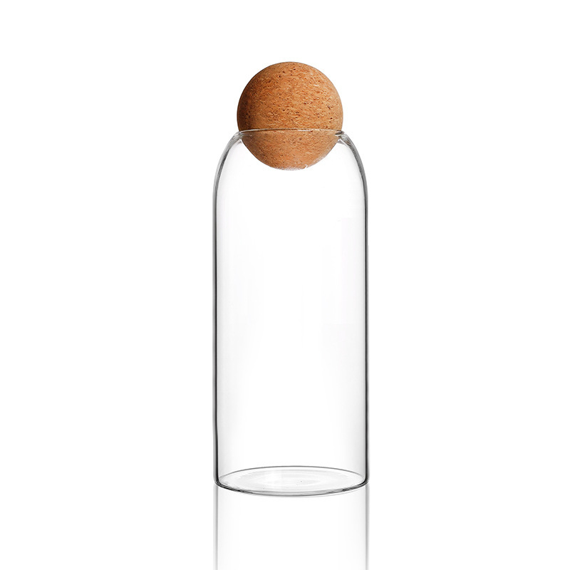 High borosilicate glass jar with cork lid 