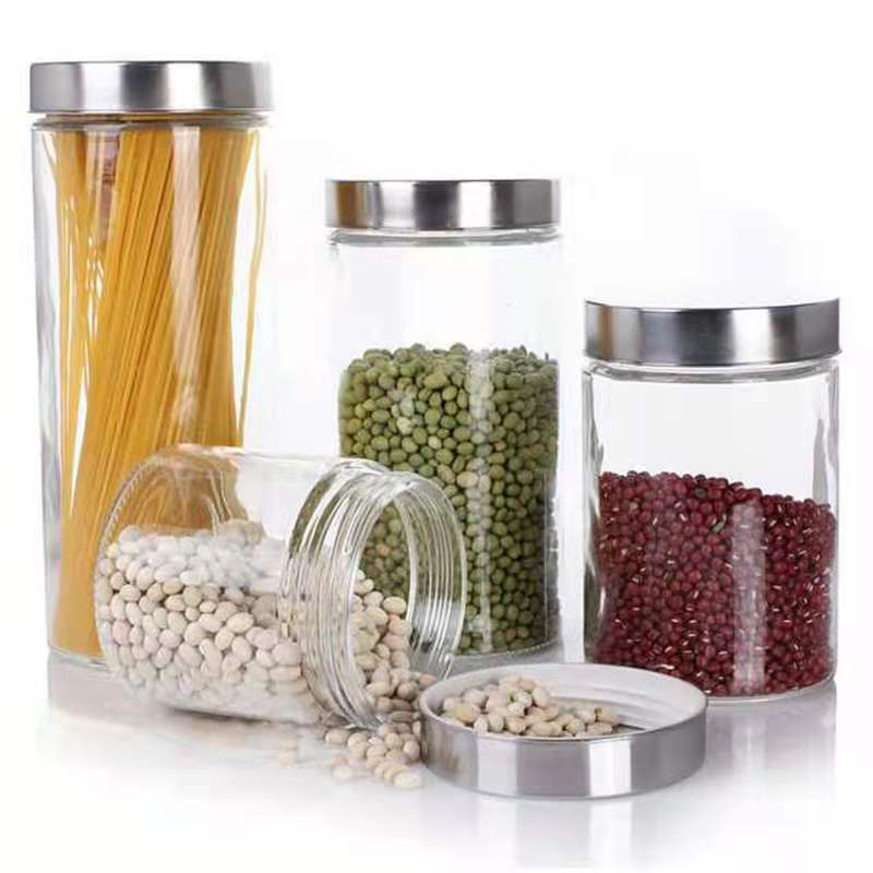 500ML 800ML 1200ML 1500ML 2200ML Glass Storage Jar with SS and Acrylic window Lid