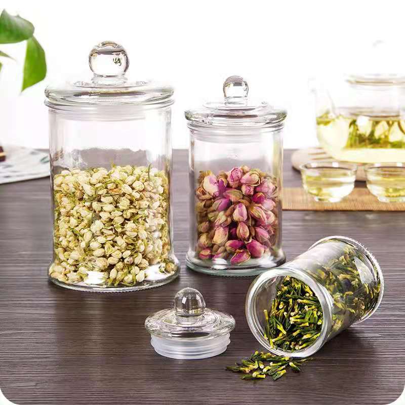 150ML 350ML 750ML 1300ML 2500ML 4000ML 8000ML Glass Storgae jar with Glass Lid 