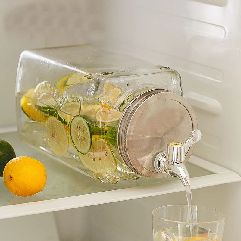 3.5L Thick Glass Glass Beverage Dispenser with Tap