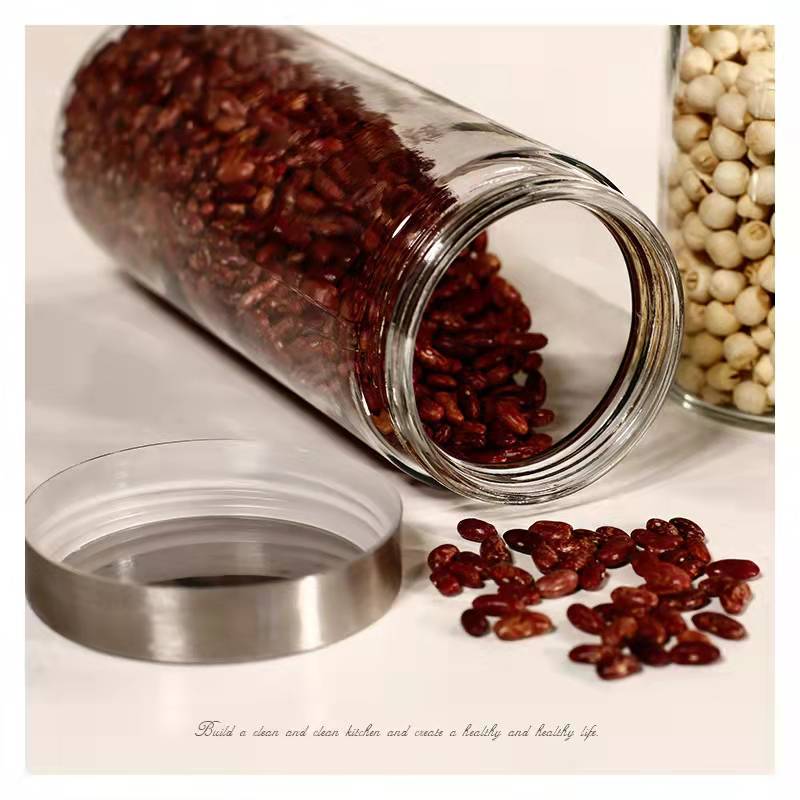 500ML 1000ML 1500ML 2000ML Lead Free Glass Food Storage Jar