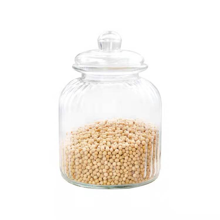 2700ml/3500ml Glass Storage Jar With Mushroom Shape Lid