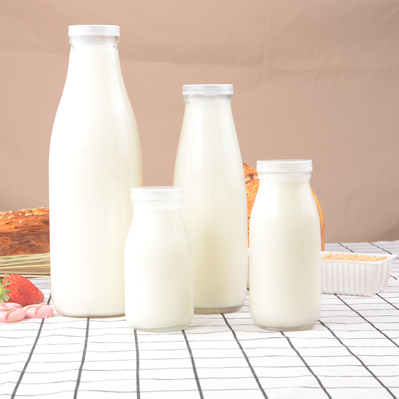 100ml 200ml 250ml 500ml 1000ml Milk Glass Bottle with Lid