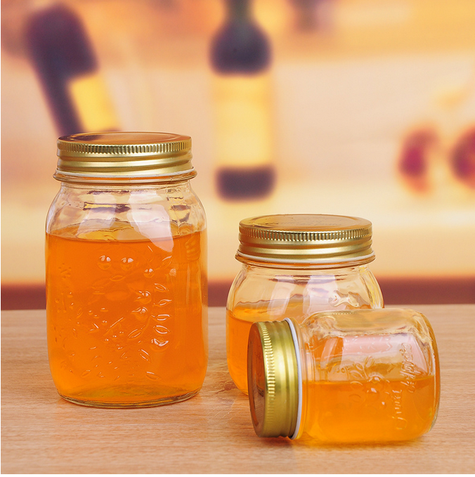 150-1000ml Carving Glass Mason Jar for Honey Storage