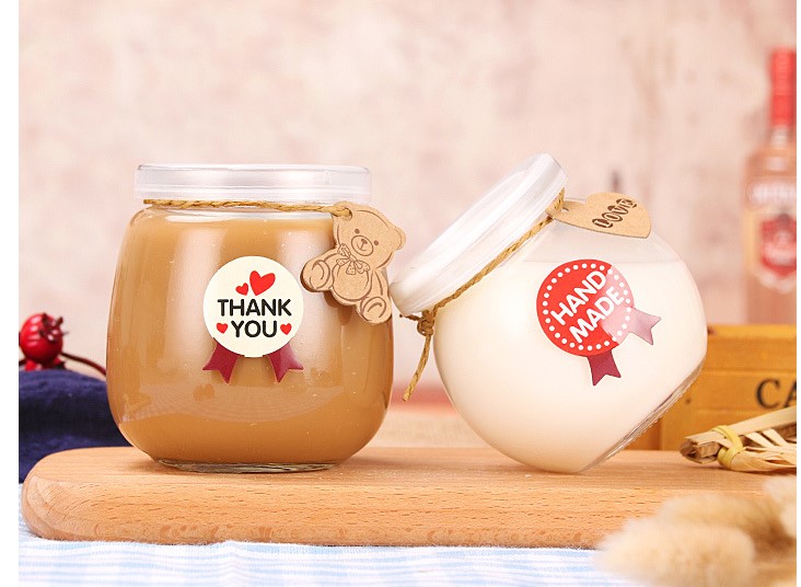 100ml 150ml 200ml 300ml Pudding Glass Bottle with Lid