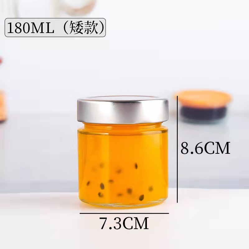 100-1000ml Round Shape Glass Honey Jar With Tinplate Black Lid