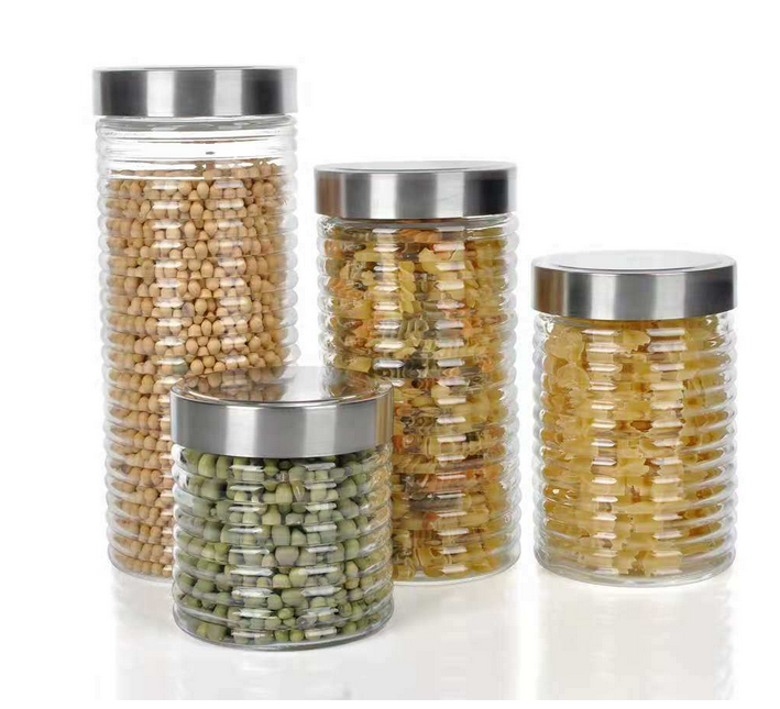 500ML 1000ML 1500ML 2000ML Lead Free Glass Food Storage Jar