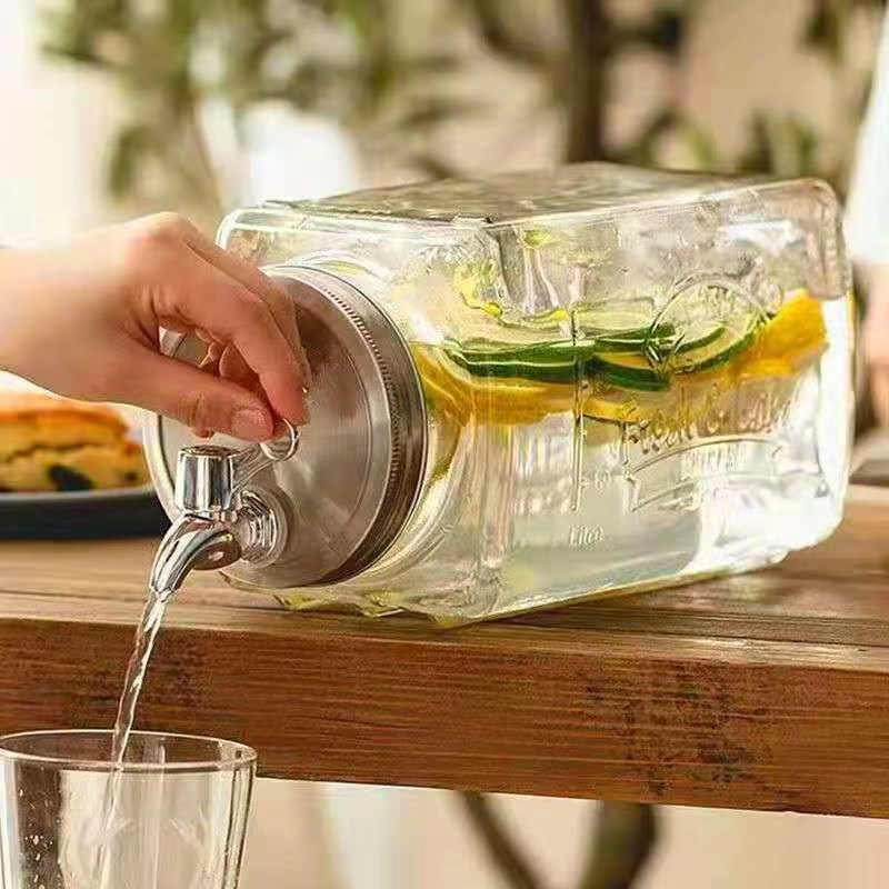 3.5L Thick Glass Glass Beverage Dispenser with Tap