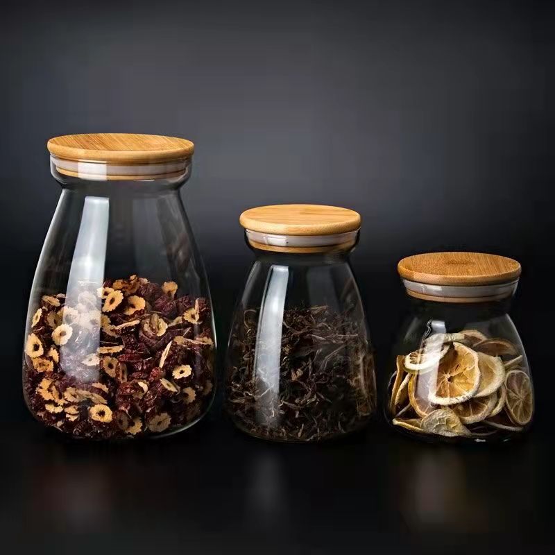 100% Lead Free Moisture-Proof Flower Tea, Coffee Storage High Borosilicate Glass