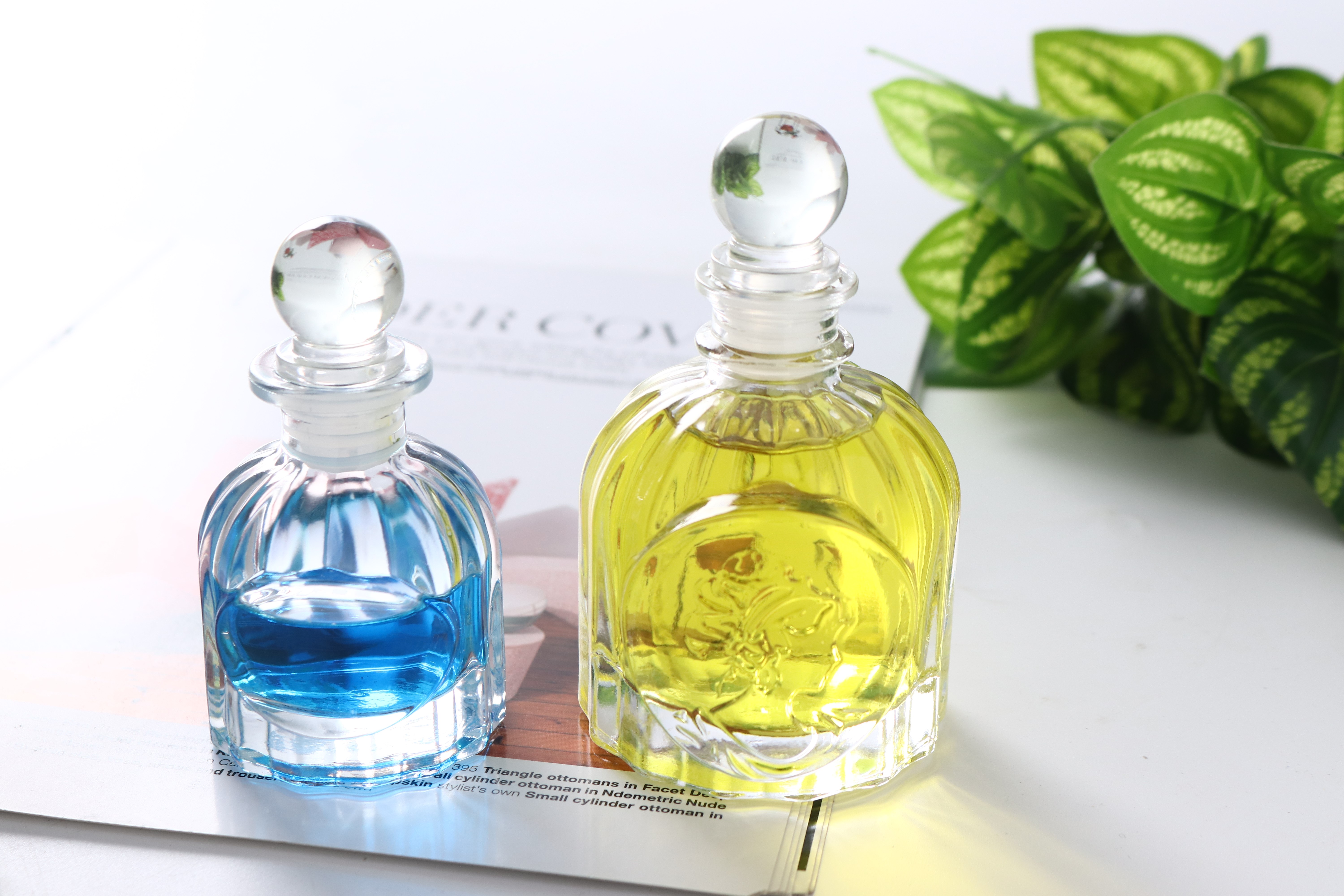  50ml 100ml Beautiful face Aromatherapy Bottles with Glass Lid