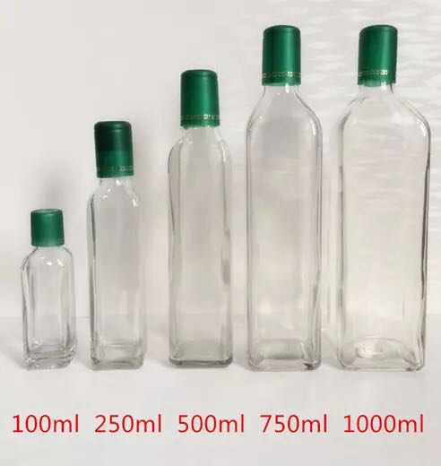 100ml-1000ml Square Shape Glass Oil Vinegar Bottle