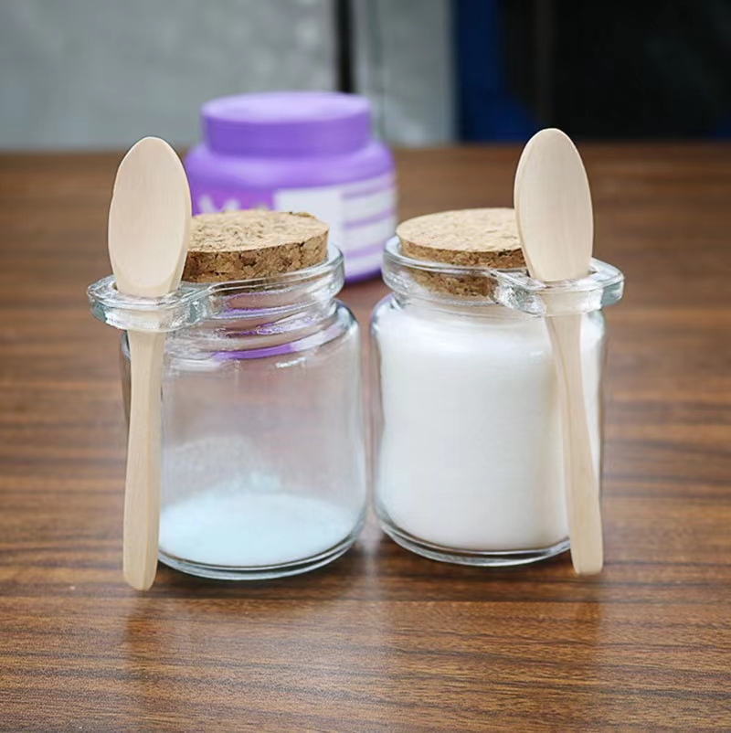 100ml 250ml Glass Jar with Wooden Spoon for Honey Storage