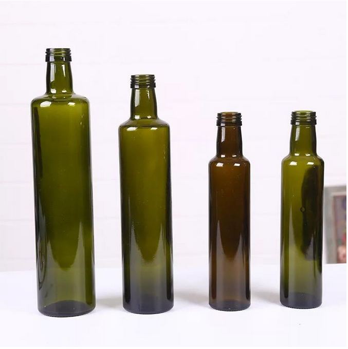 250ml/500ml/10000ml Round Shape Green Color Empty Olive Oil Bottle