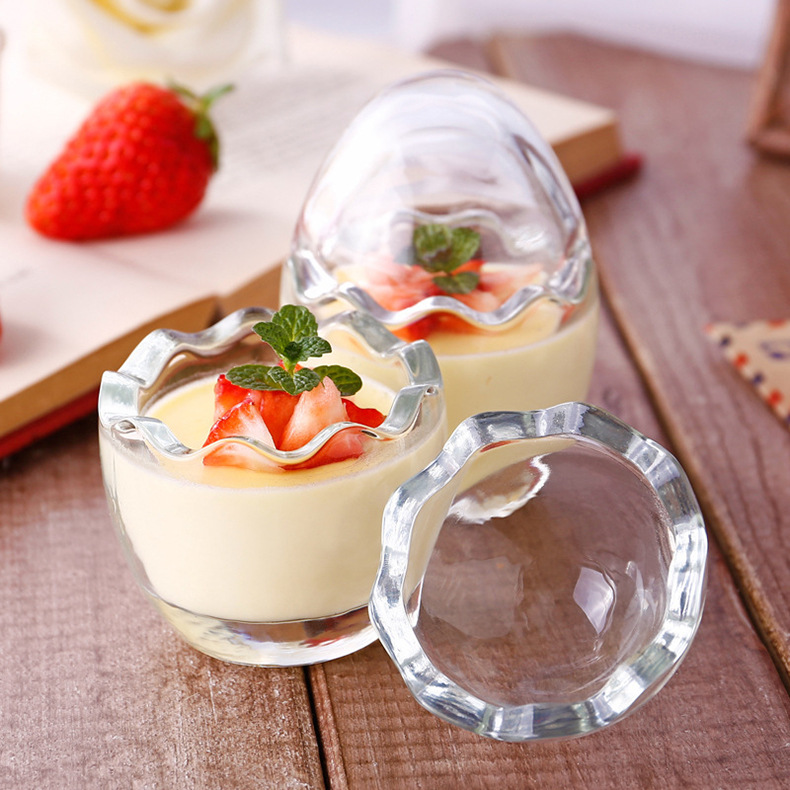 100ml 200ml Egg Shape Pudding Glass Bottle