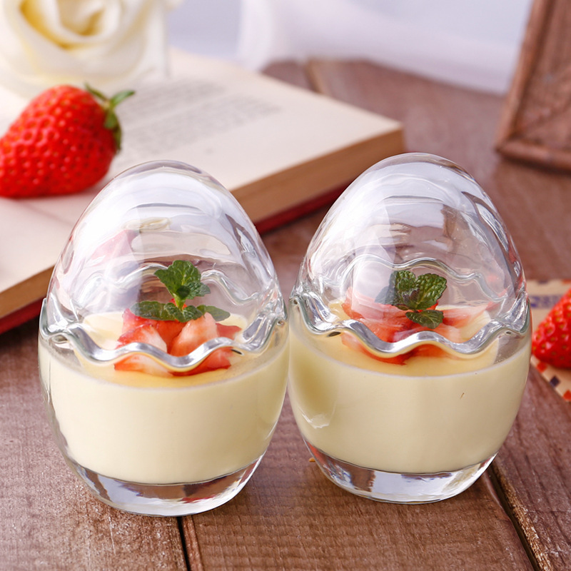 100ml 200ml Egg Shape Pudding Glass Bottle