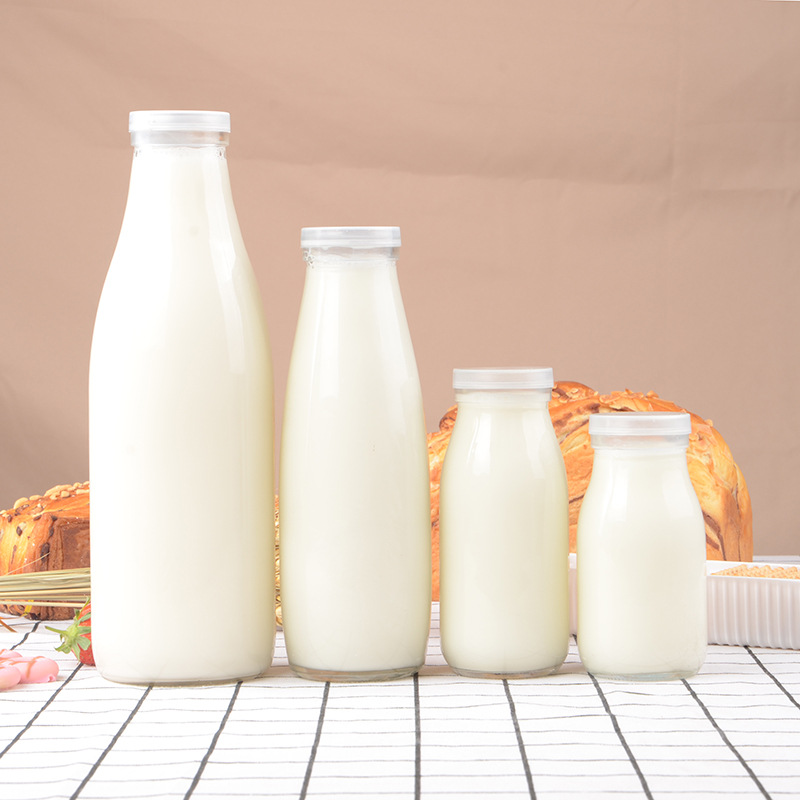 100ml 200ml 250ml 500ml 1000ml Milk Glass Bottle with Lid