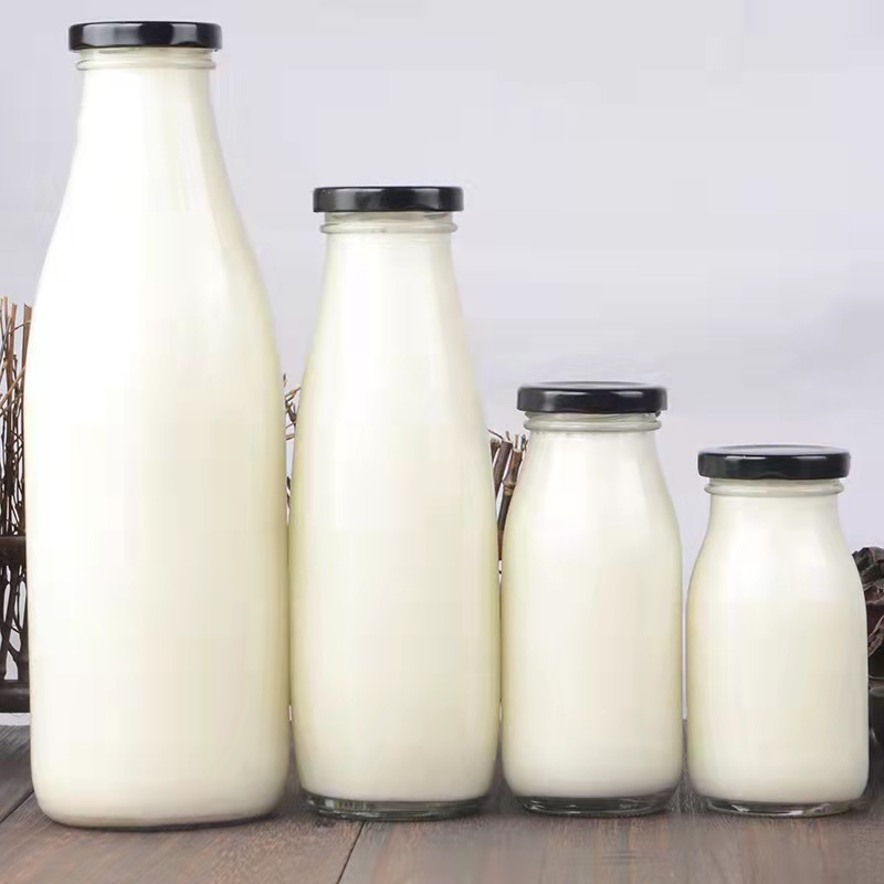 100ml 200ml 250ml 500ml 1000ml Milk Glass Bottle with Lid