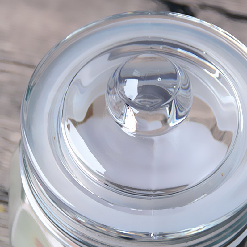 High Capacity Glass Food Storage Jar With Glass Lid