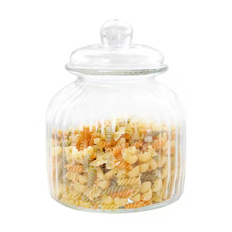 2700ml/3500ml Glass Storage Jar With Mushroom Shape Lid