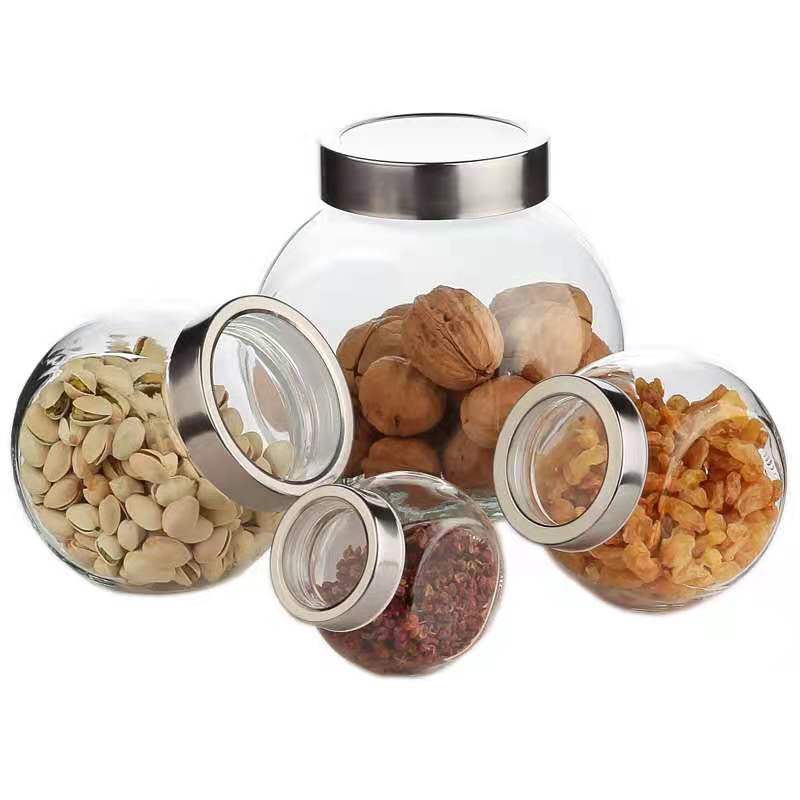 180ML 650ML 1200ML Glass Jar with SS acrylic Lid 