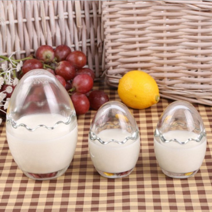 100ml 200ml Egg Shape Pudding Glass Bottle