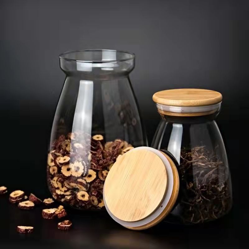 100% Lead Free Moisture-Proof Flower Tea, Coffee Storage High Borosilicate Glass