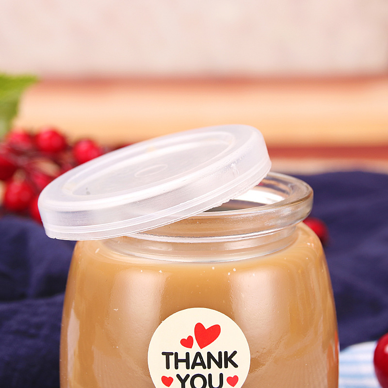 100ml 150ml 200ml 300ml Pudding Glass Bottle with Lid