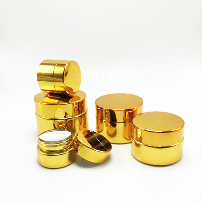 5ml 10ml 20ml 30ml 50ml Electroplate Gold and Silver Face Cream Cosmetic Jars with Lid