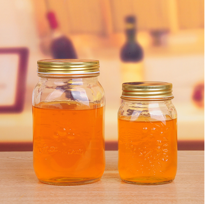 150-1000ml Carving Glass Mason Jar for Honey Storage