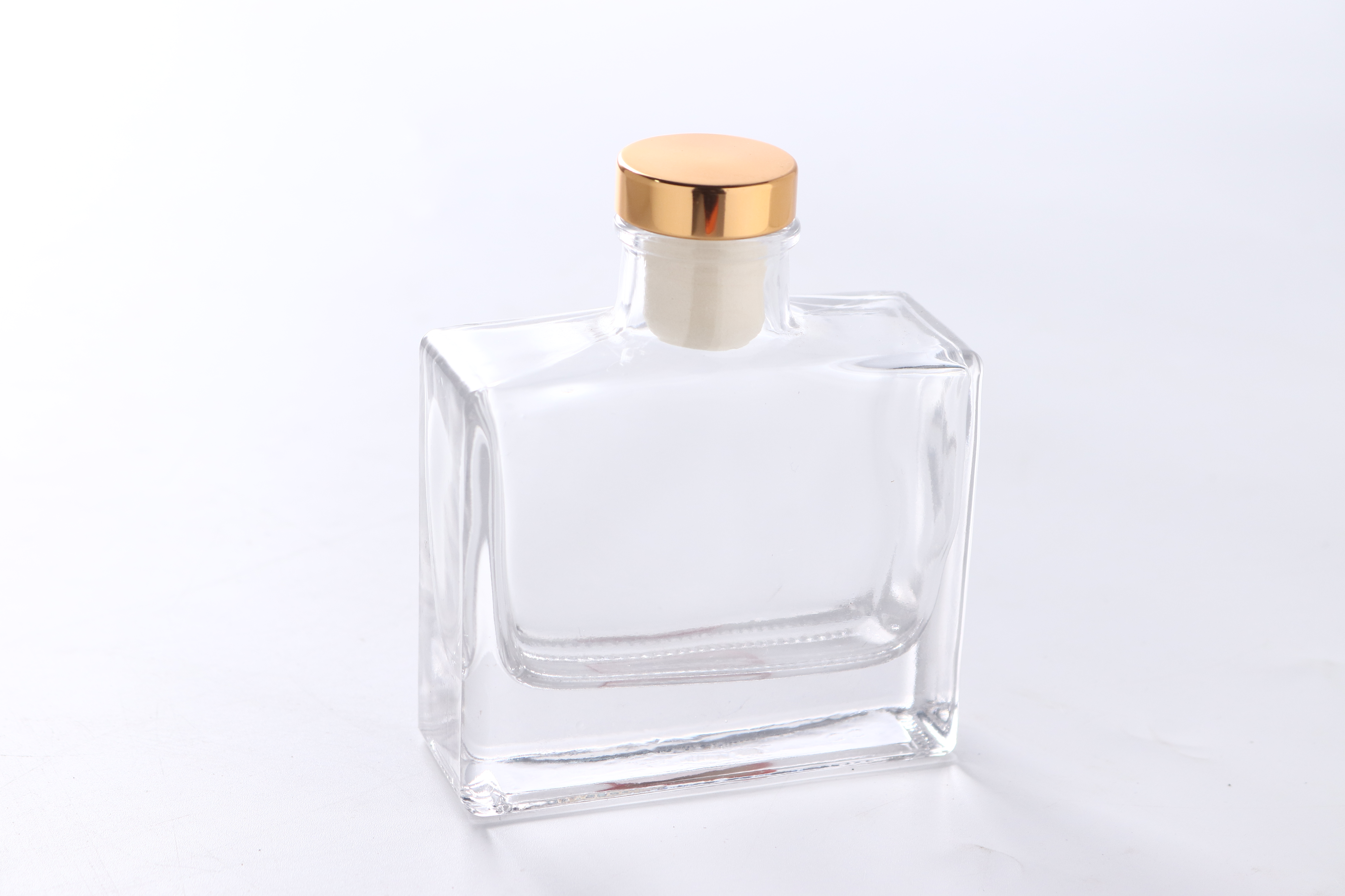 Square Shape Transparency Diffuser Glass Bottle with Lid