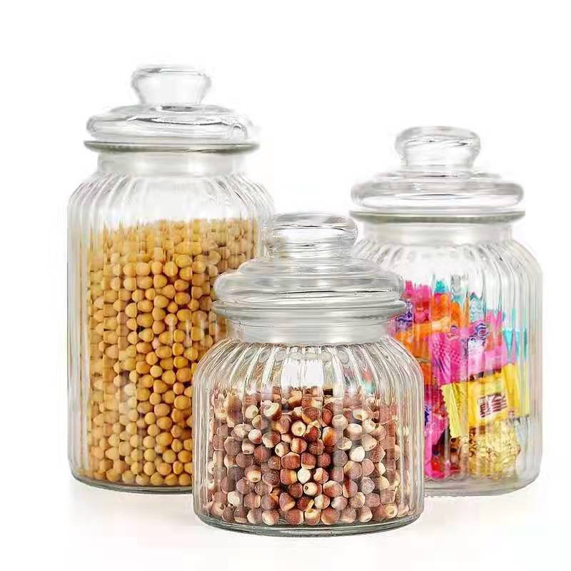 2700ml/3500ml Glass Storage Jar With Mushroom Shape Lid