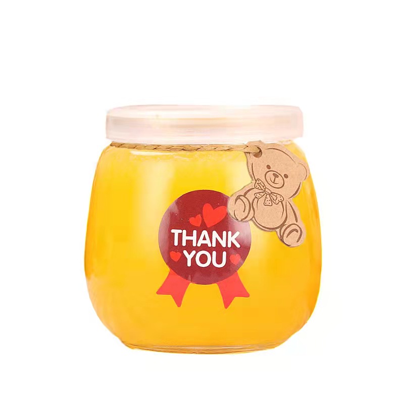 100ml 150ml 200ml 300ml Pudding Glass Bottle with Lid