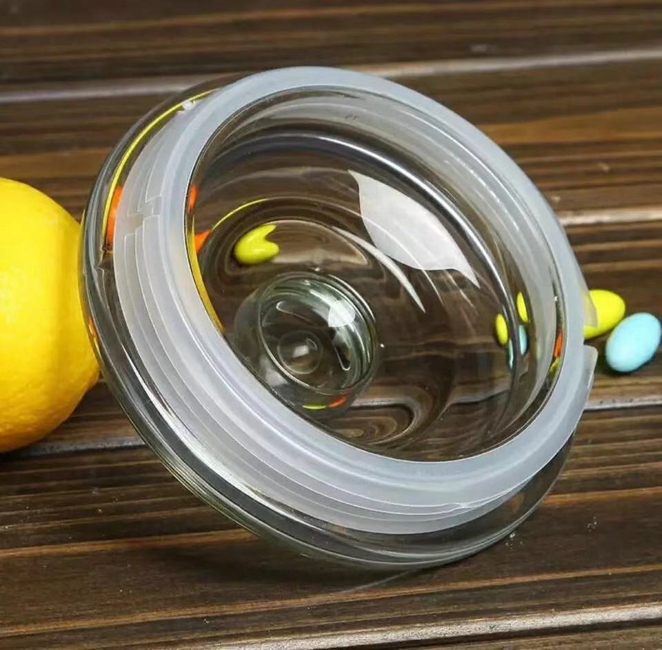 High Capacity Glass Food Storage Jar With Glass Lid