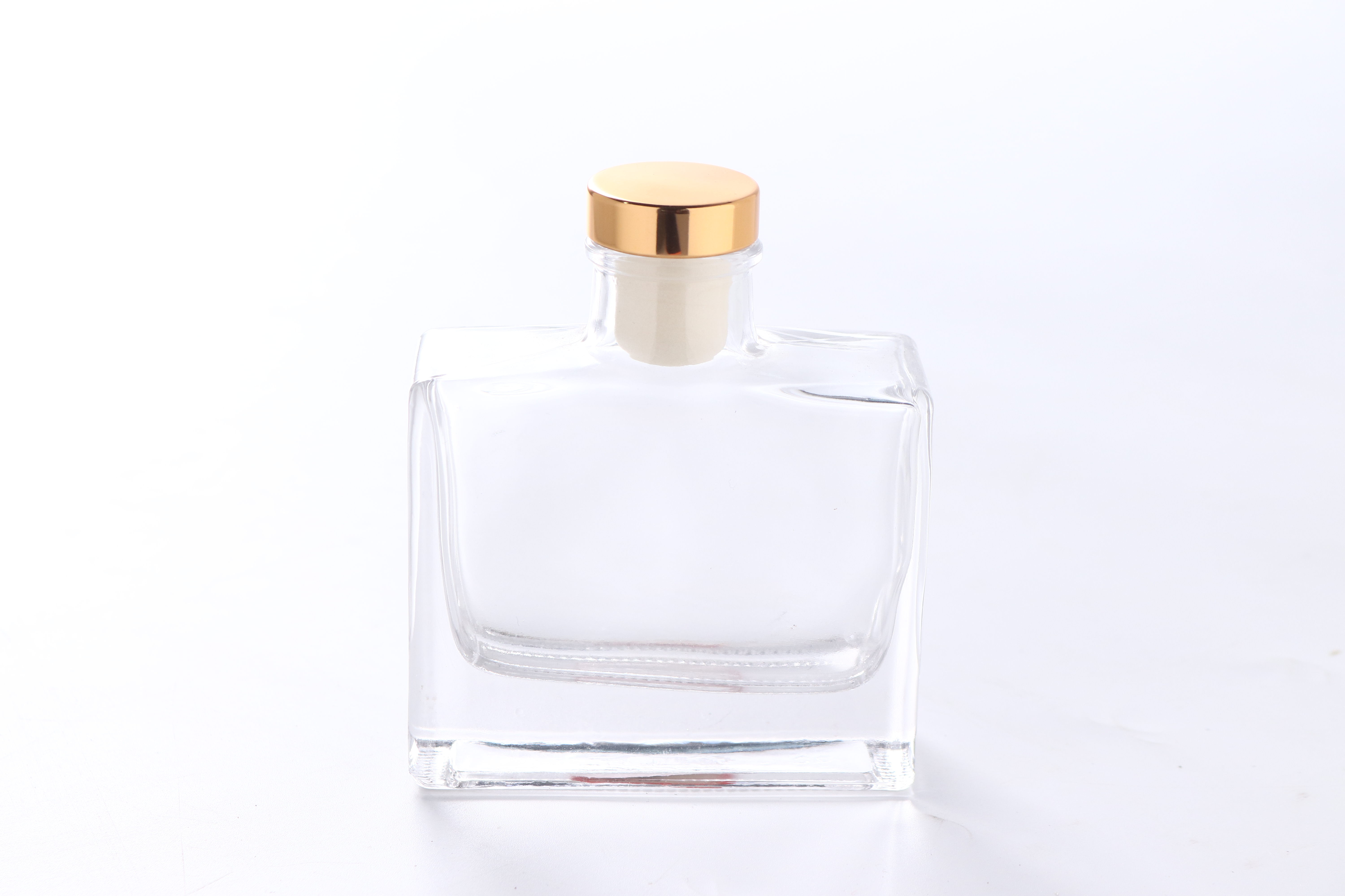 Square Shape Transparency Diffuser Glass Bottle with Lid