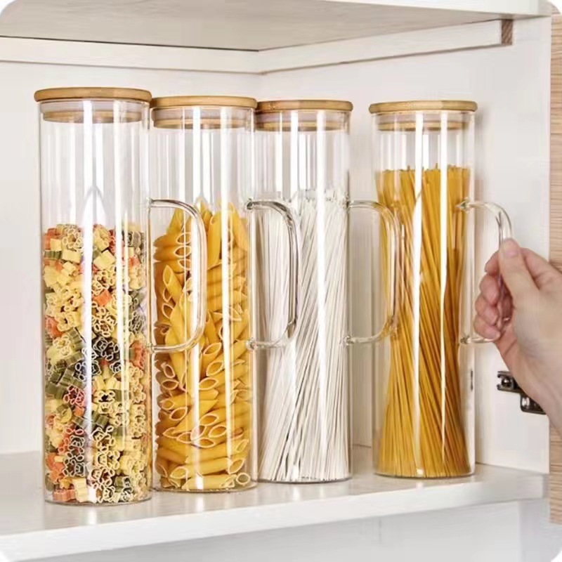 With Handle High Borosilicate Glass Jar 