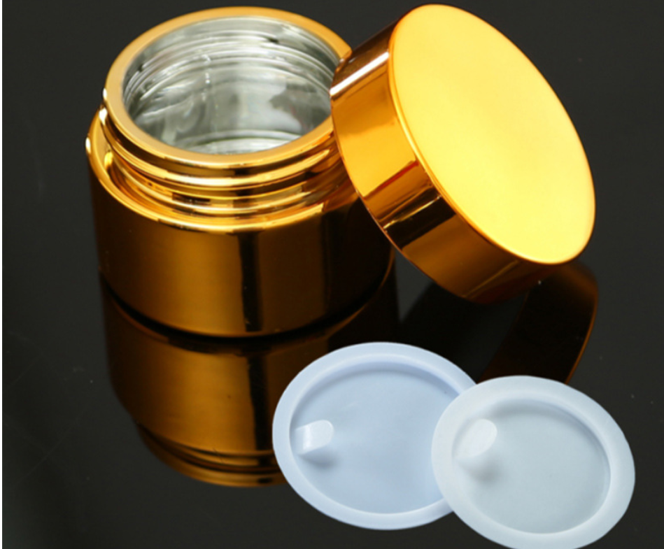 5ml 10ml 20ml 30ml 50ml Electroplate Gold and Silver Face Cream Cosmetic Jars with Lid