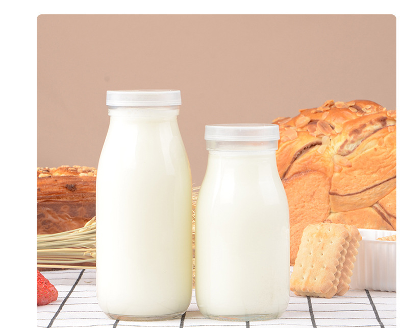 100ml 200ml 250ml 500ml 1000ml Milk Glass Bottle with Lid