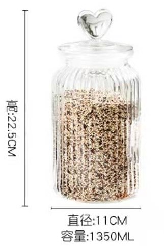 Lead free China Supplier 500ML 1000ML 1.5L 2L food packaging glass jar