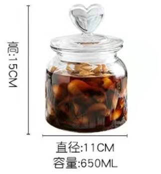 Lead free China Supplier 500ML 1000ML 1.5L 2L food packaging glass jar