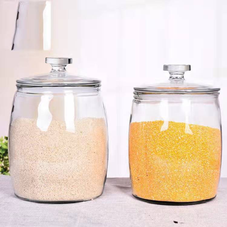 2350ml 4250ml 7650ml 9600ml Glass Storage Jar For Kitchen storage rice 