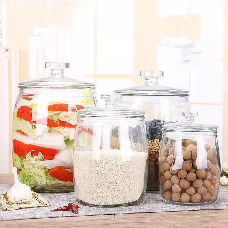 2350ml 4250ml 7650ml 9600ml Glass Storage Jar For Kitchen storage rice 