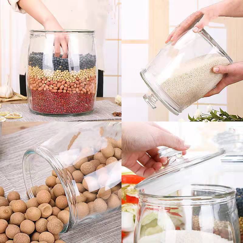 2350ml 4250ml 7650ml 9600ml Glass Storage Jar For Kitchen storage rice 