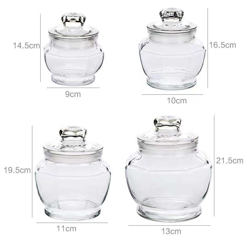 Clear Pumpkin Shape Glass Jar With Lid