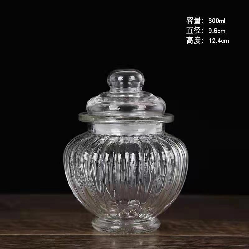 Lantern Shape Candle Glass Jar with Lid Can Spray Color 