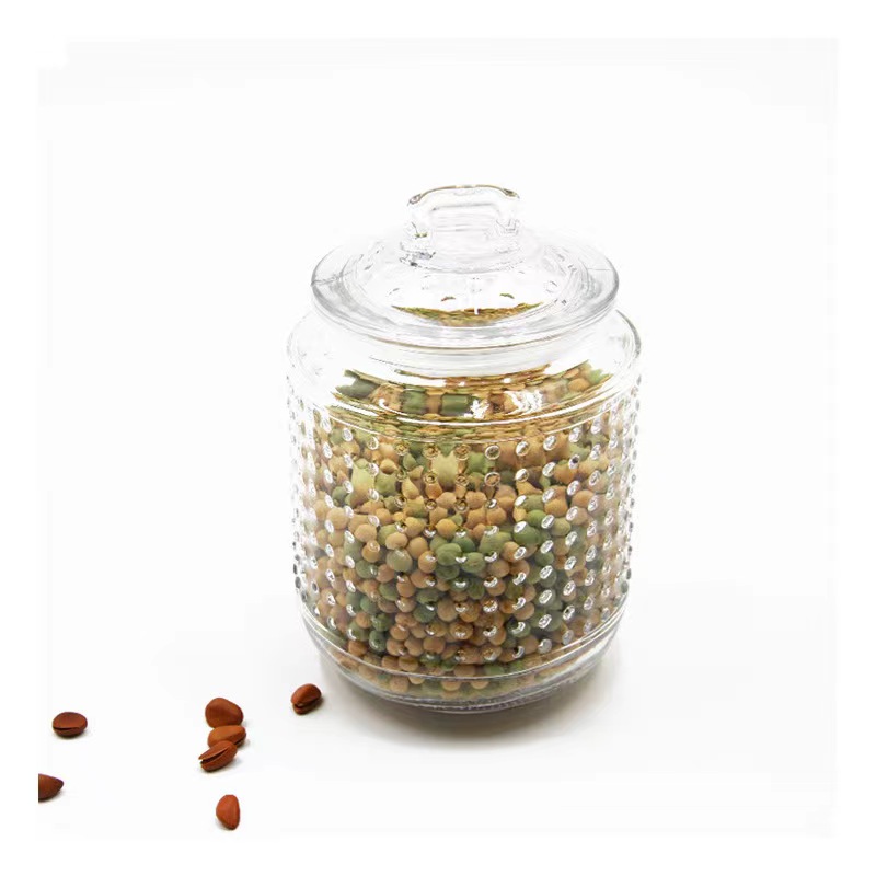 670ml/ 1380ml/ 2100ml/ 8000ml Glass Jar with Handle Lid