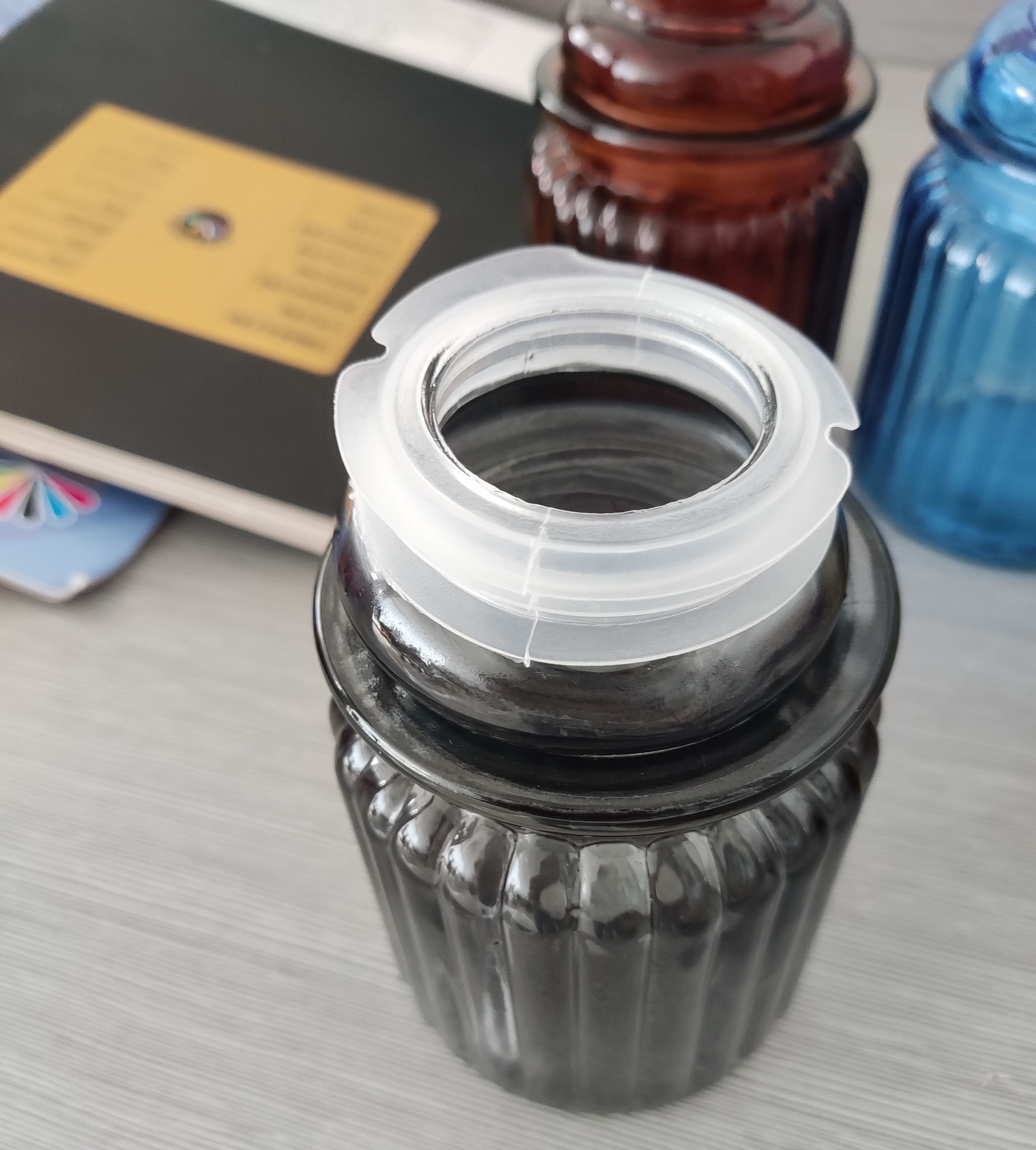 Striped Candle Glass Jar with Lid  Can Spray Color