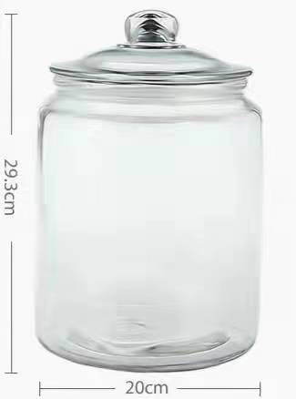 1L 2L 4L 6L glass cookie Jar with glass lid 