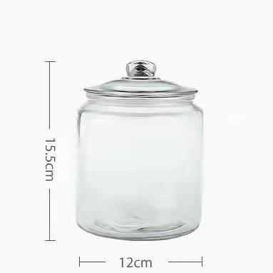 1L 2L 4L 6L glass cookie Jar with glass lid 