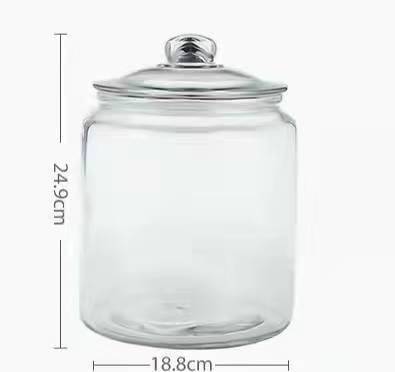 1L 2L 4L 6L glass cookie Jar with glass lid 